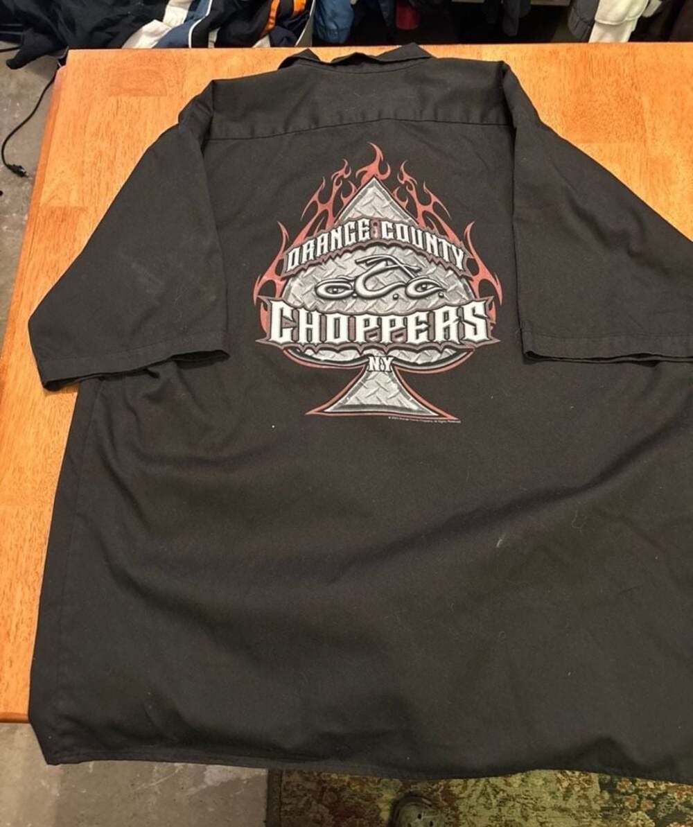 Vintage 2003 Orange County Choppers OCC Spade Logo Work Shirt XXL